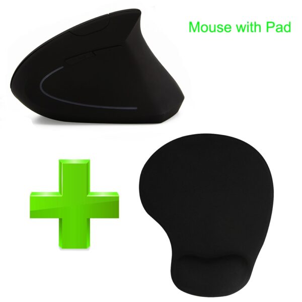 CHYI Wireless Mouse Ergonomic Optical 2 4G 800 1200 1600DPI Colorful Light Wrist Healing Vertical Mice 5