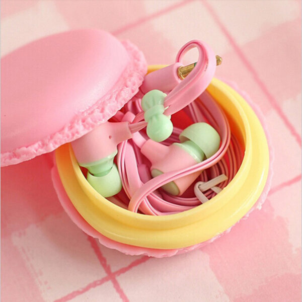 Cute Macaroon Earphones 3 5mm In Ear Earphone With Macaroon Case For Xiaomi Samsung Sony iphone 3