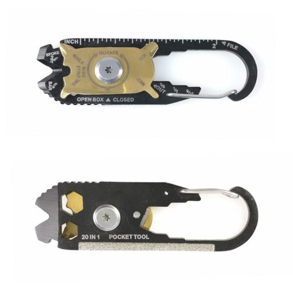 ابزار Field Gadget Mini Portable Utility FIXR 20 in 1 Pocket Multi Tool Chain Keychain Outdoor Camping Key 4