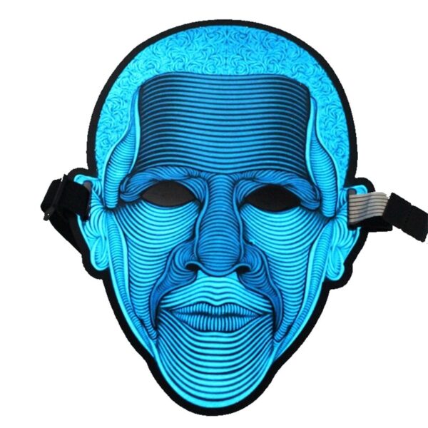 Ang Halloween LED Light Mask Bag-ong disenyo nga Sound Activated Mask Nagsidlak nga Flash 3D Animal Mask Voice 3