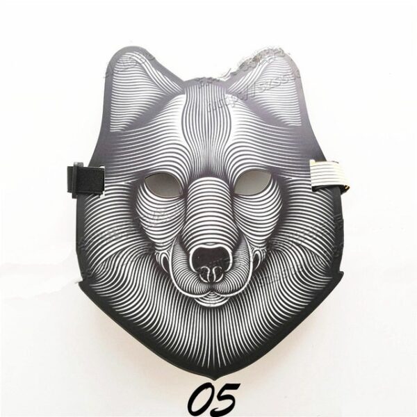 Halloween LED Light Mask Bag-ong disenyo Sound Activated Mask Masidlak nga Flash 3D Animal Mask Voice 4.jpg 640x640 4