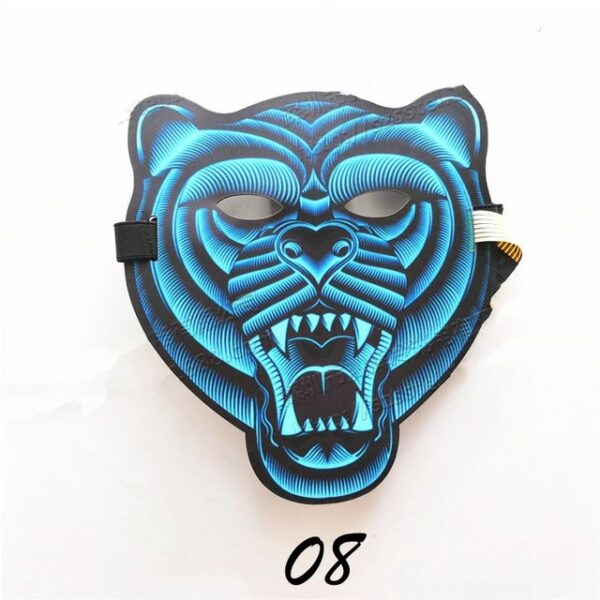 Halloween LED Light Mask Bag-ong disenyo Sound Activated Mask Masidlak nga Flash 3D Animal Mask Voice 7.jpg 640x640 7