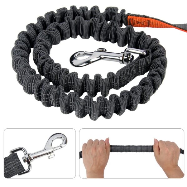 Hand Free Elastic Dog Leash Adjustable Padded Waist Reflective Running Jogging Walking Pet Lead Belt With 4