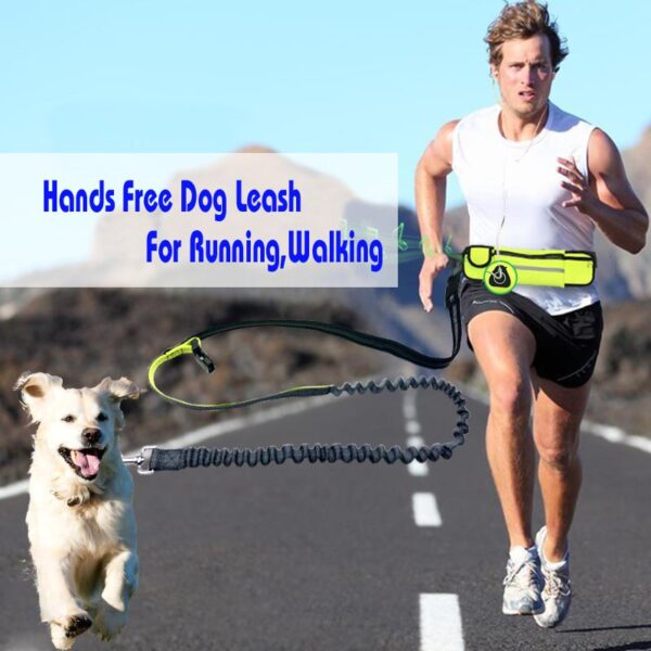 Hand Free Elastic Dog Leash Adjustable Padded Waist Reflective Running Jogging Walking Pet Lead Belt Uban