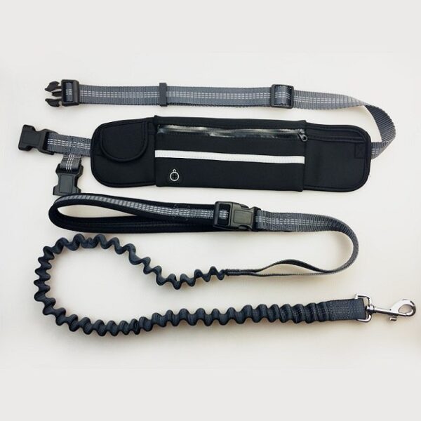 Hand Free Elastic Dog Leash Adjustable Padded Waist Reflective Running Jogging Walking Pet Lead Belt