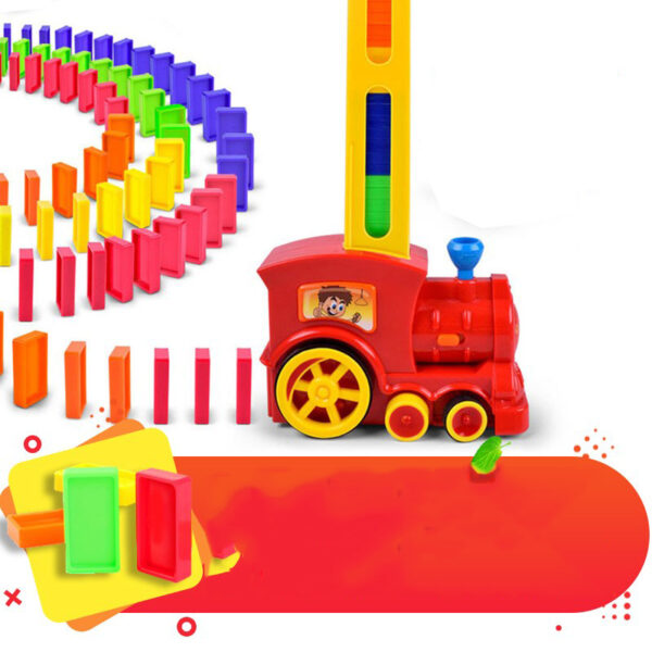 Hot Sale 60pcs Domino Blocks Train Kit Motorized Set Up the Domino with Loading Cartridge toys 1 1