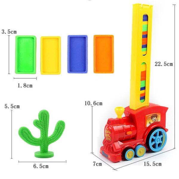 Kūʻai wela 60pcs Domino Blocks Train Kit i hoʻonohonoho ʻia i ka Domino me ka hoʻouka ʻana i nā mea pāʻani pahu pahu 5