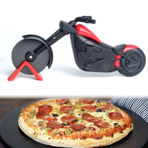Motorcycle Pizza Cutter Stainless Steel Pizza Wheel Cutter Motorbike Roller Pizza Chopper Slicer Peel Knives Knife 3