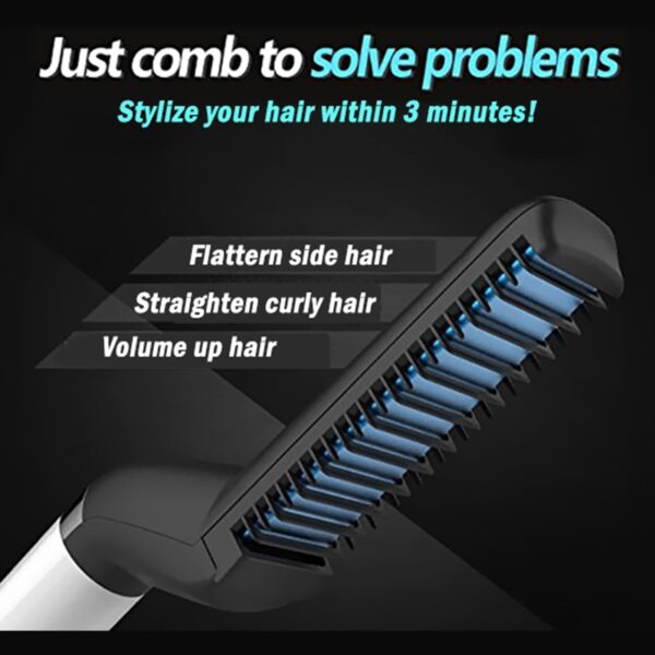 Multifunctional Hair Comb Curling Iron Hair Volumize Flatten Side and Straighten Hair Curler Show Cap Quick 1