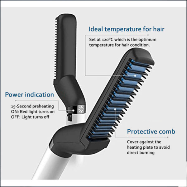 Multifunctional Hair Comb Curling Iron Hair Volumize Flatten Side and Straighten Hair Curler Show Cap Quick 3