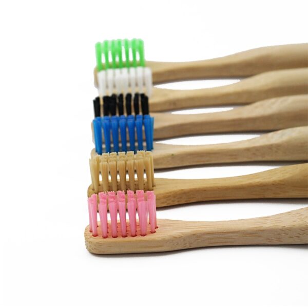 BAG-ONG Natural Bamboo Toothbrush Bamboo Charcoal Toothbrush Low Carbon Bamboo Nylon Wood Handle Toothbrush para sa mga Bata 3