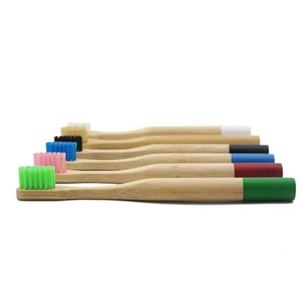 BAG-ONG Natural Bamboo Toothbrush Bamboo Charcoal Toothbrush Low Carbon Bamboo Nylon Wood Handle Toothbrush para sa mga Bata 5