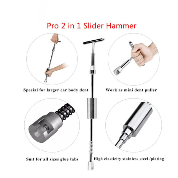 PDR Tools Kit Dent Puller Slide Hammer Reverse Hammer PDR Glue Tabs Fungi Suction Cup For 4 1