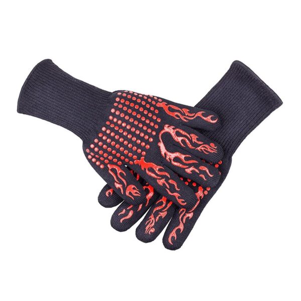 SDFC 1 Pair Heat Resistant Thick Silicone Cooking Baking Barbecue Oven Gloves BBQ Grill Mittens Dish 5