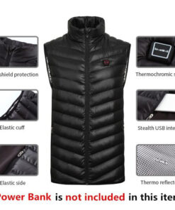 SNOWWOLF 2018 Men Outdoor USB Infrared Heating Vest Jacket Winter Electric Thermal Clothing Waistcoat For Sports 1 1