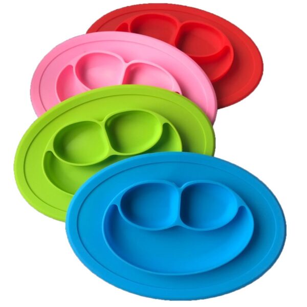 Silicone Material Baby Dining Plate Health Lovely Smile Face Lunch Tableware Kitchen Fruit Dishes Children Bowl 1