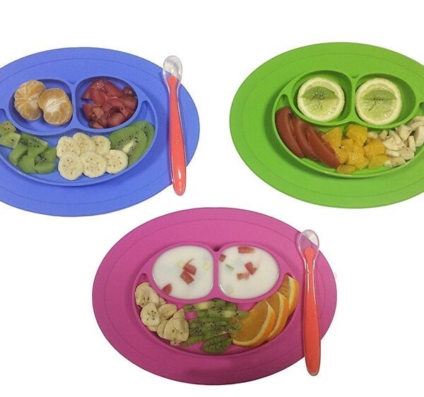 Silicone Material Baby Dining Plate Health Lovely Smile Face Lunch Tableware Kitchen Fruit Dishes Children Bowl 2