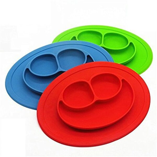 Silicone Material Baby Dining Plate Health Lovely Smile Face Lunch Tableware Kitchen Fruit Dishes Children Bowl 3