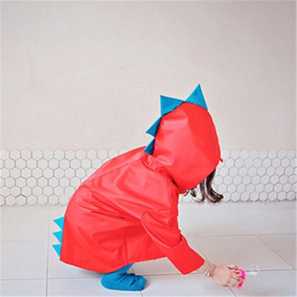 VILEAD Cute Small Dinosaur Polyester Baby Rain Coat Outdoor Waterproof Raincoat Children Windproof Poncho Boys Girls 4