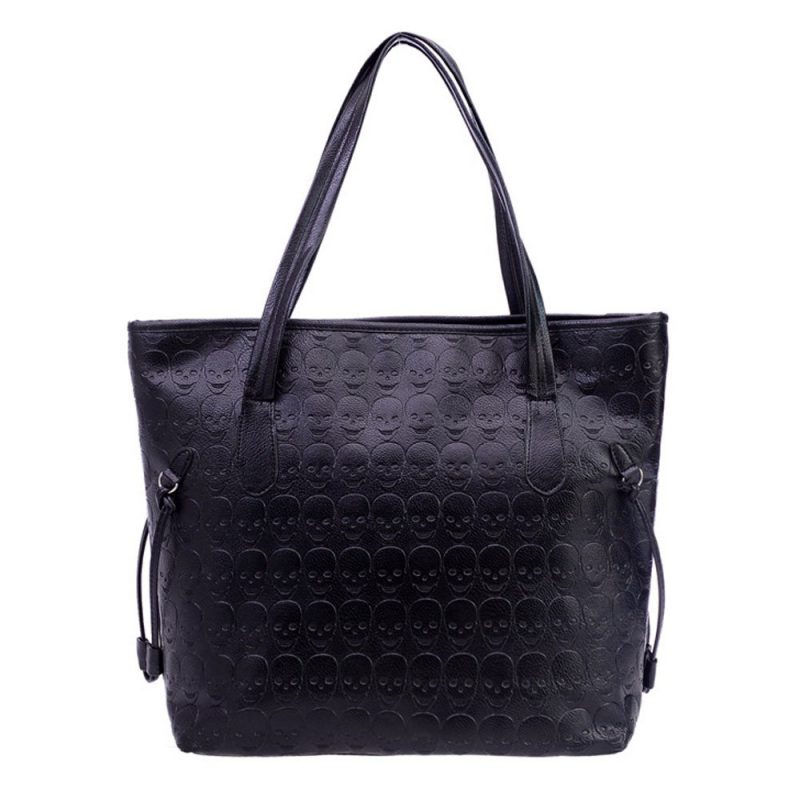 Leather Skull Tote Shoulder Bag