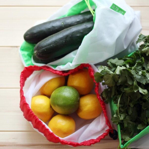 零廢物可重複使用的農產品袋