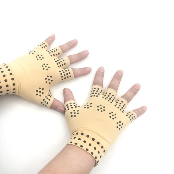 1 Pair Magnetic Therapy Fingerless Gloves Arthritis Pain Relief Heal Joints Braces Supports Health Care Tool 8