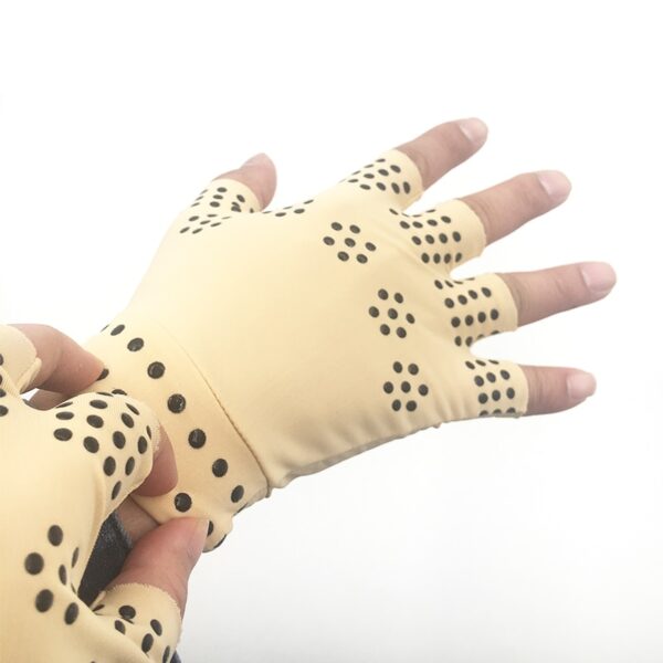 1 Pair Magnetic Therapy Fingerless Gloves Arthritis Pain Relief Heal Joints Braces Supports Health Care Tool 9