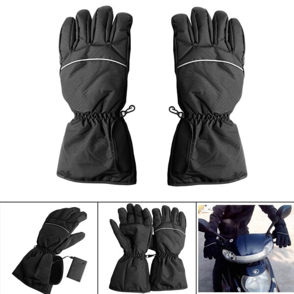 1 Pair Waterproof Heated Gloves Battery Powered For Motorcycle Hunting Winter Warmer No Battery 1