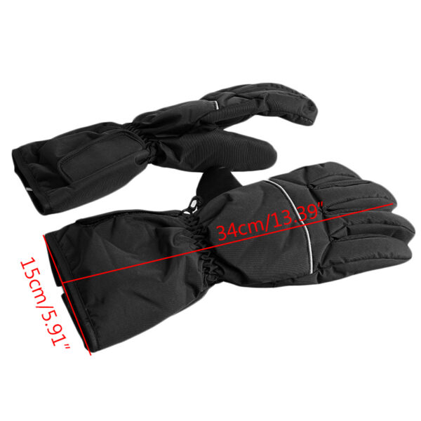 1 Pares nga Waterproof Heated Gloves nga Gipaandar sa Baterya Para sa Pang-ayam sa Motorsiklo nga Tag-init sa Tingtugnaw Walay Baterya 3