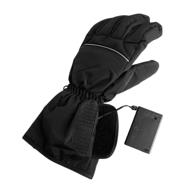 1 Pair Waterproof Heated Gloves Battery Powered For Motorcycle Hunting Winter Warmer No Battery 4