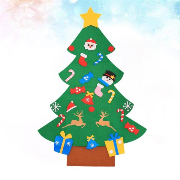 1 Set of DIY Christmas Tree Creative Funny Felt Magic Puzzle Craft Toys Decoration for Christmas 3