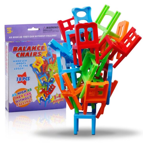 18 24 PCS Balance Chair Puzzle Board Game Family Party Best Gift for Children Funny Colorful 2