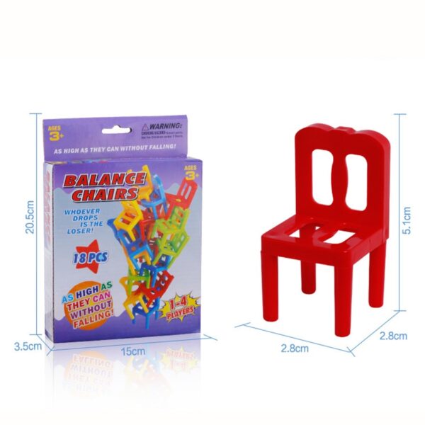 18 24 PCS Balance Chair Puzzle Board Game Family Party Best Gift for Children Funny Colorful 3