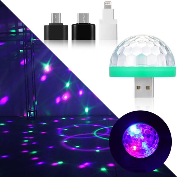 1PC Cool Mini Car USB Atmosphere Light DJ RGB Colorful Music Sound Lamp for USB C 1 1