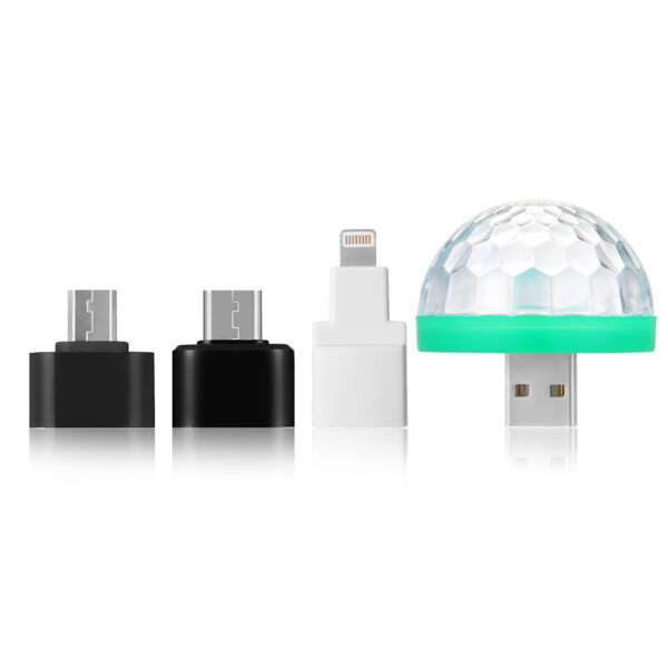 1PC Cool Mini Car USB Atmosphere Light DJ RGB Colorful Music Sound Lamp for USB C 4