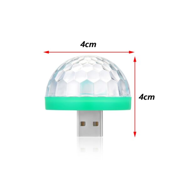 1PC Cool Mini Car USB Atmosphere Light DJ RGB Colorful Music Sound Lamp for USB C 5