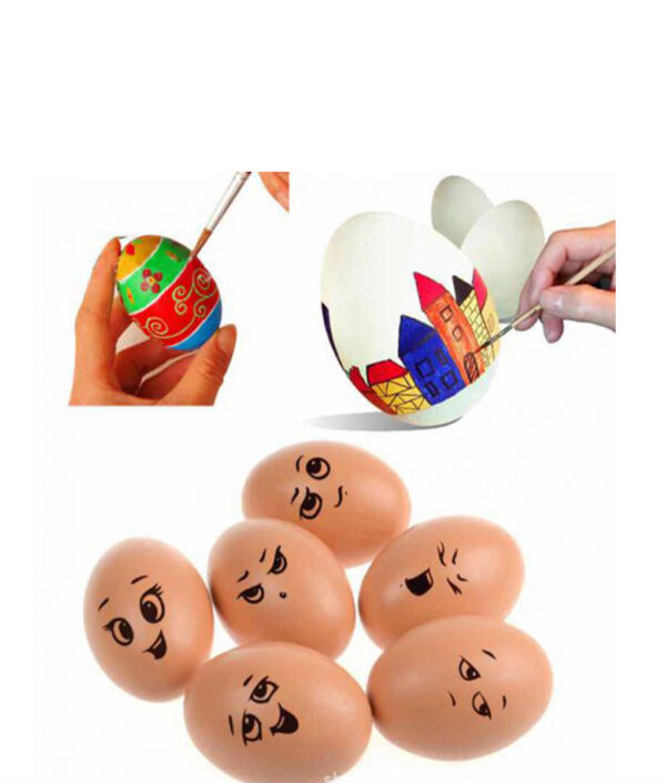 1PC Wooden Simulation Eggs Children s Toys DIY Creative Painted Prank Fake Egg Graffiti Infant Kitchen 1 510x510 2