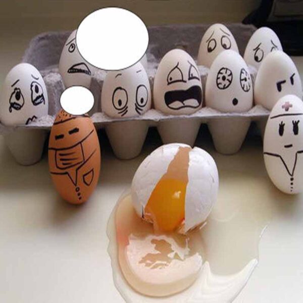 1PC Wooden Simulation Eggs Children s Toys DIY Creative Painted Prank Fake Egg Graffiti Infant Kitchen 5