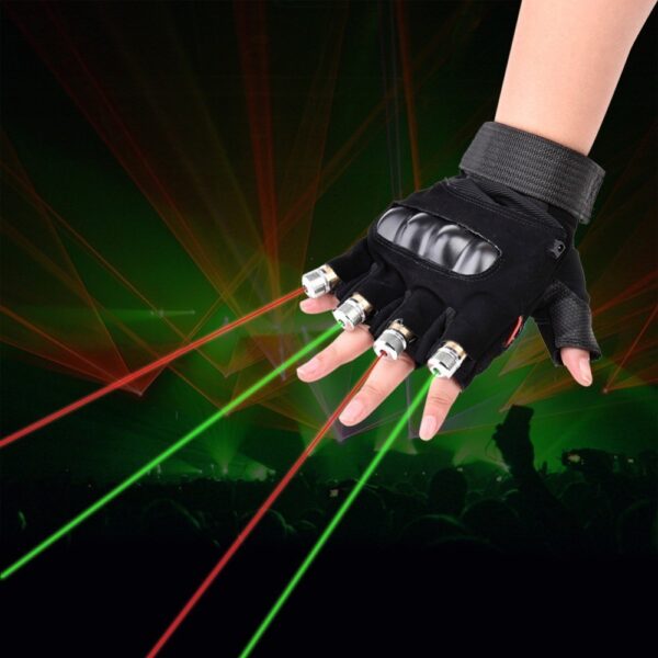 1Pcs Red Green Laser Gloves Dancing Stage Show Stage Gloves Light With 4 pcs Lasers and 1