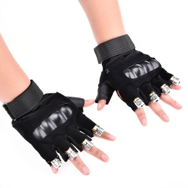 1Pcs Red Green Laser Gloves Dancing Stage Show Stage Gloves Light With 4 pcs Lasers and 4