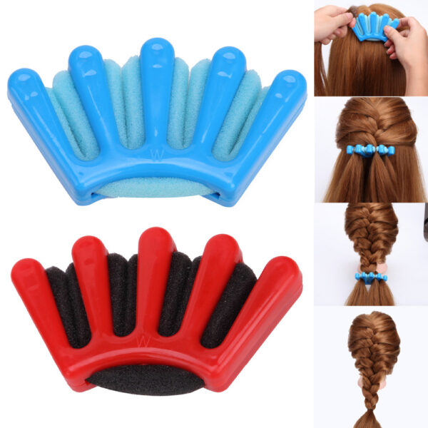 2 Colors Lady French Hair Braiding Tool Weave Sponge Plait Twist Hairstyling Braider DIY Accessories