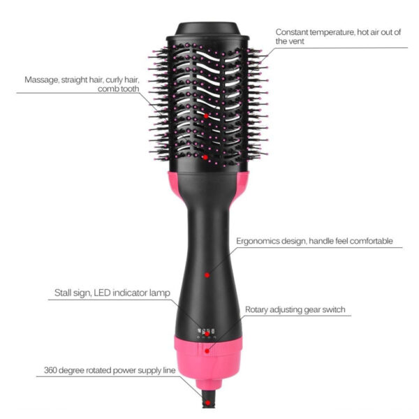 2 in 1 Multifunctional Hair Dryer Volumizer Rotating Hair Brush Roller Rotate Styler Comb Styling Straightening 5 1