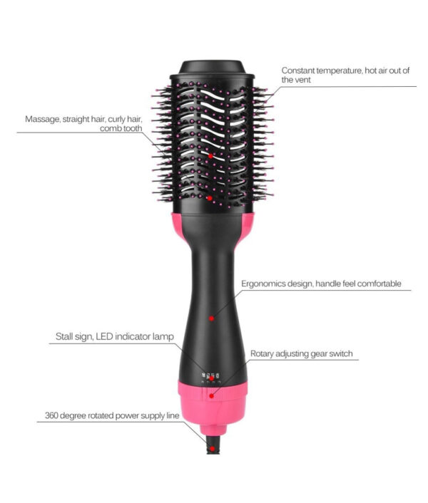 2 an 1 Multifunktionell Hoer Dryer Volumizer Rotéierend Hoer Pinsel Roller Rotéieren Styler Kamm Styling Riicht 5 1