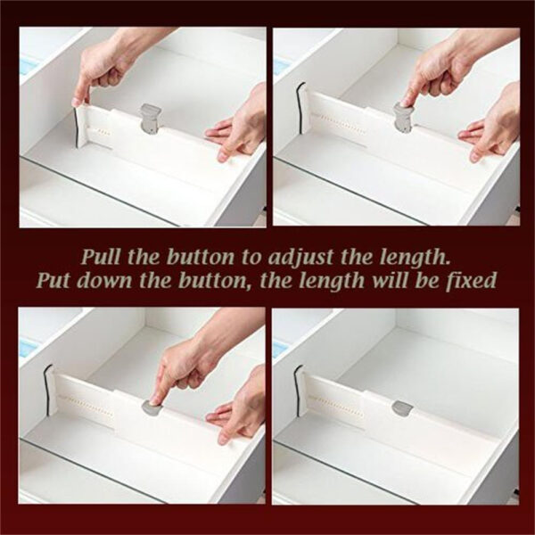 2018 New Drawer Dividers White Spring Loaded Expandable Kitchen Bedroom Organizer NE911 5