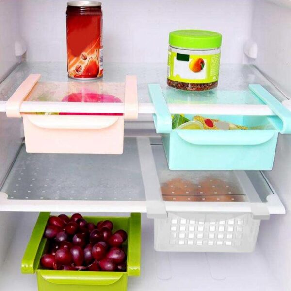 2018 New Fridge Mate Refrigerator Pull Out Bin Home Organizer Drawer Space Saving Organizer Egg Storage 2