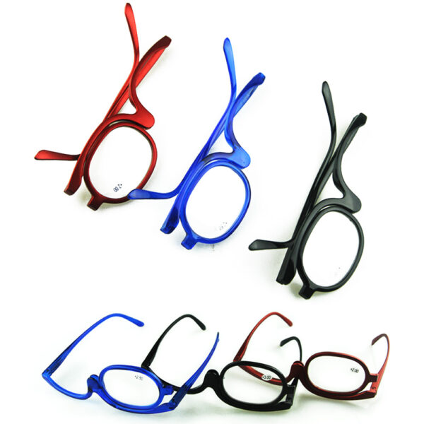 2018 Rotating Magnify Eye Makeup Glasses Reading Glasses Women Cosmetic Presbyopia Eyeglasses Folding Up Eyewear YJ208 5