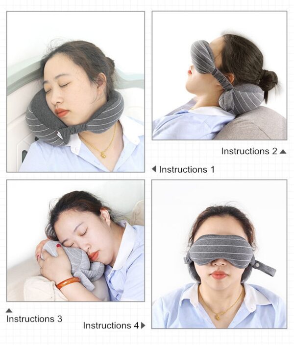 2019 Portable Multi Function Business Travel Neck Pillow Eye Mask Nchekwa akpa na Aka 70g Size 3