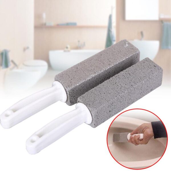 2pcs set Portable Pumice Stone Water Toilet Bowl Cleaner Brush Wand Tile Sinks Bathtubs 360 Degrees 2