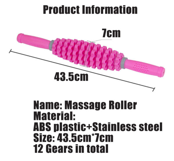 3 in 1 Detachable 12 Gears Adjustable Muscle Roller Massage Stick for Yoga Block Deep Tissue 1