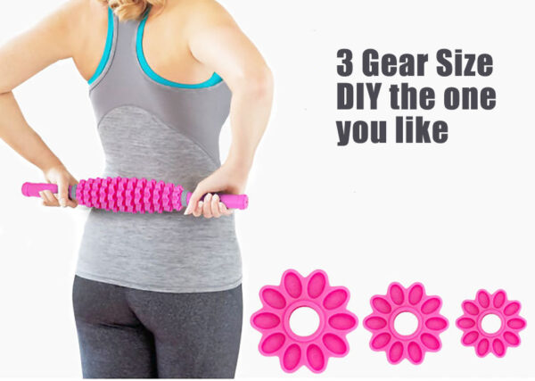 3 in 1 Detachable 12 Gears Adjustable Muscle Roller Massage Stick for Yoga Block Deep Tissue 4